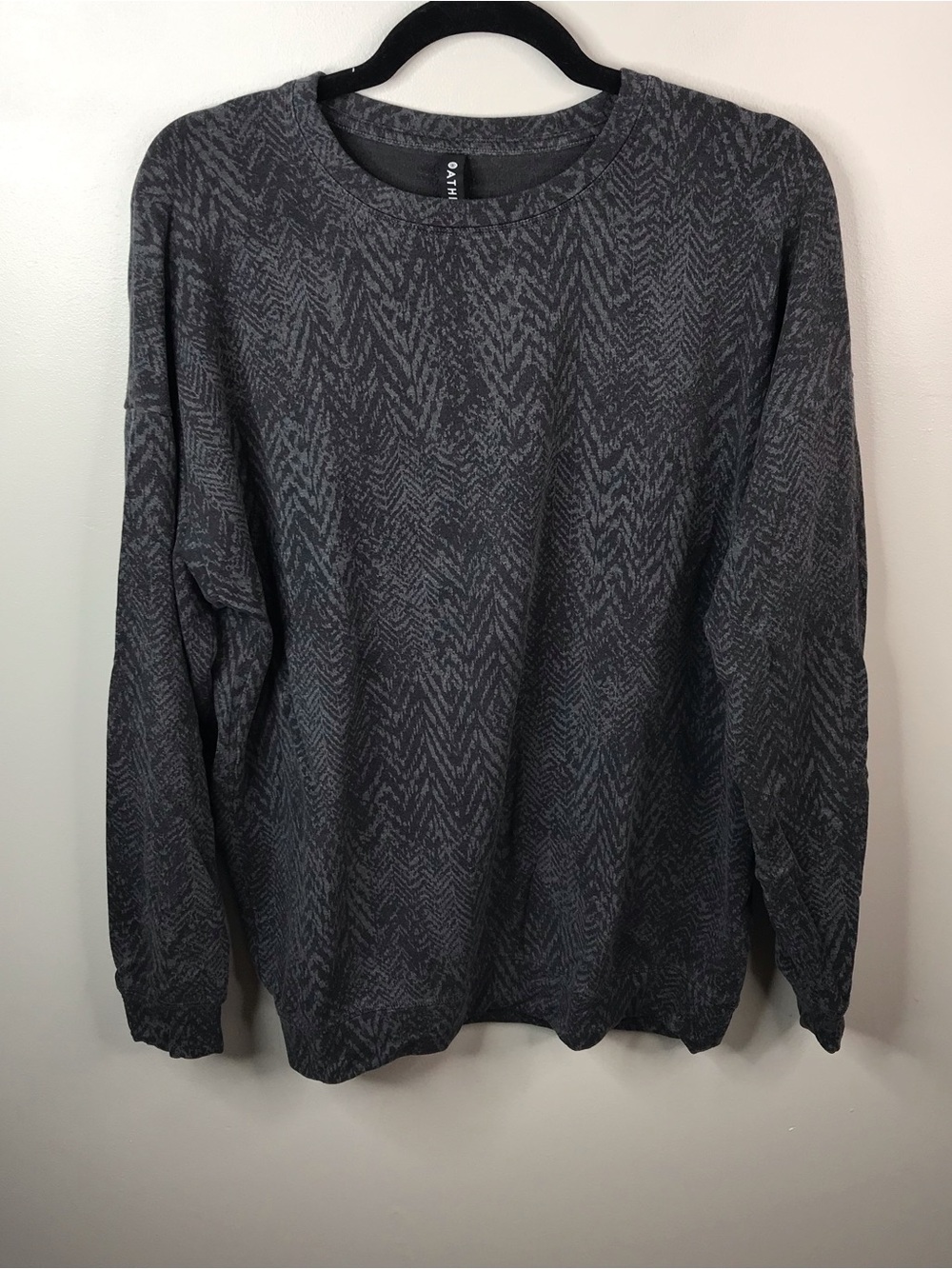 Athleta Charcoal Textured Crewneck Sweatshirt Sz Medium